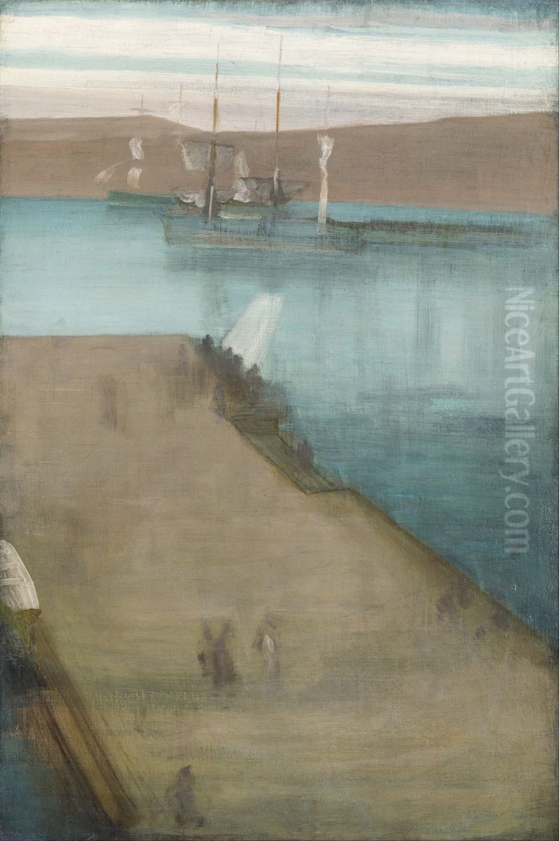 Valparaiso Harbor Oil Painting by James McNeill Whistler