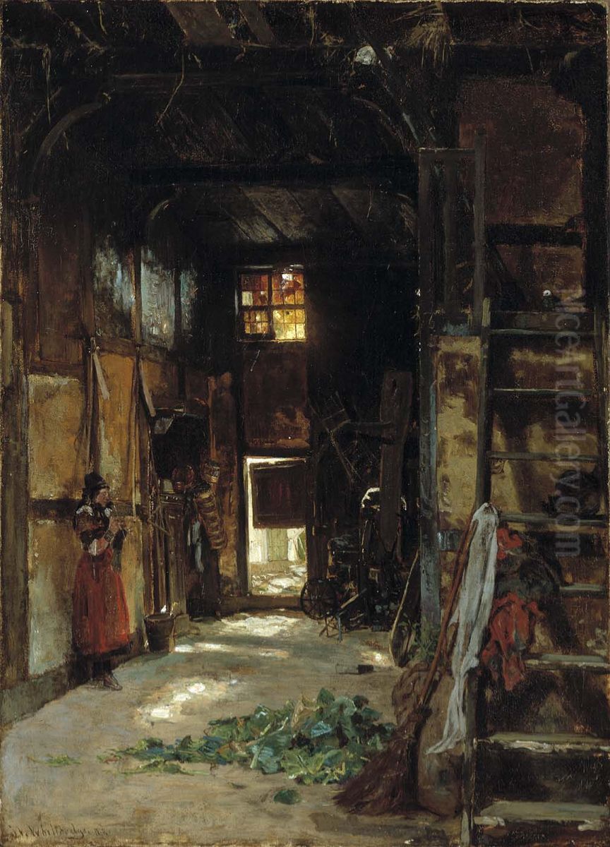 Interior of a Westphalian Cottage Oil Painting by Worthington Whittredge