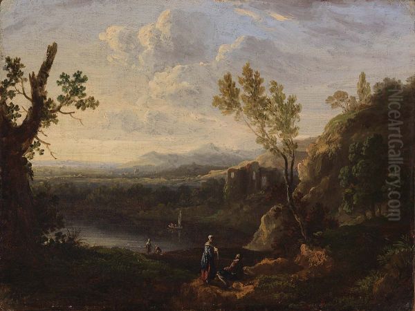 Small Landscape Oil Painting by Richard Wilson