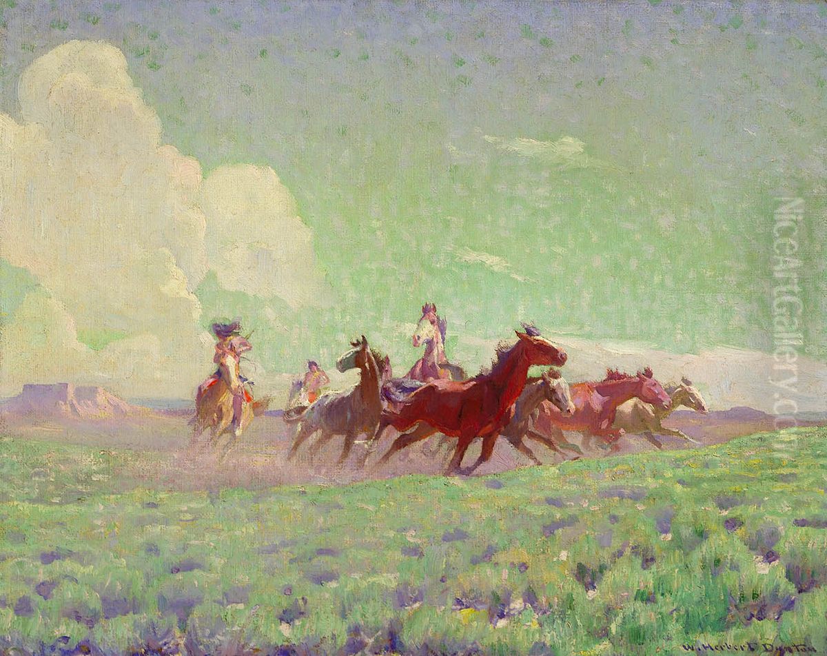 The Enemies' Horses Oil Painting by W. Herbert Dunton