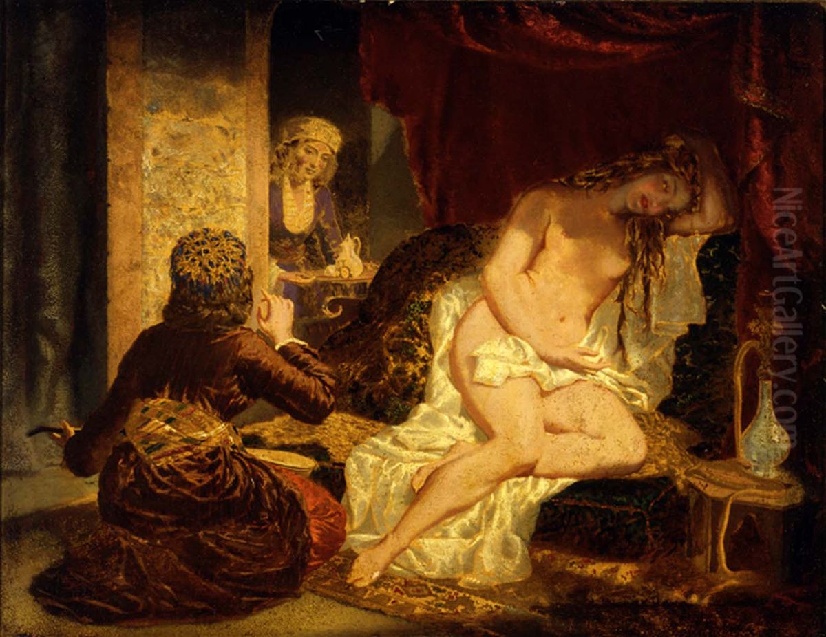 Oriental Princess after the Bath Oil Painting by Miner Kilbourne Kellogg