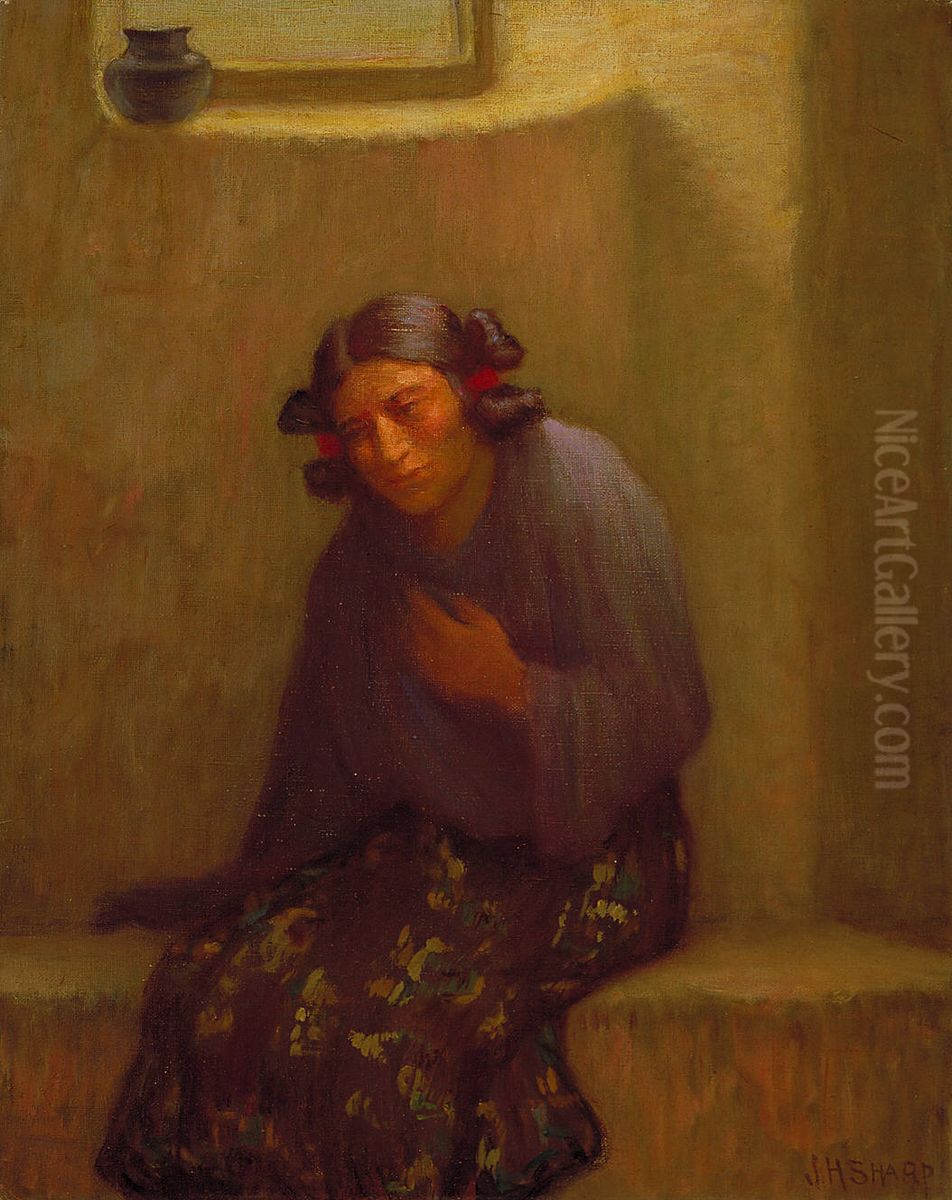 Twilight (Hopi Girl) Oil Painting by Joseph Henry Sharp