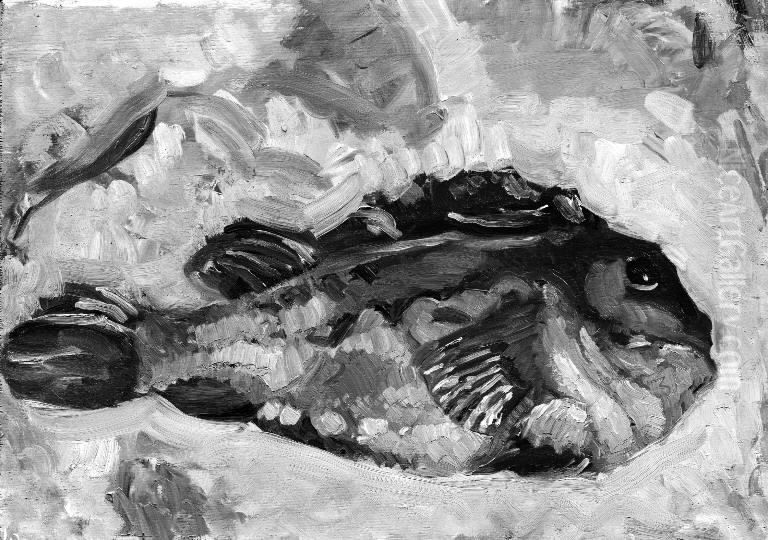 A Lumpfish Oil Painting by Oluf Hartmann A Lumpfish Oil Painting by Oluf Hartmann