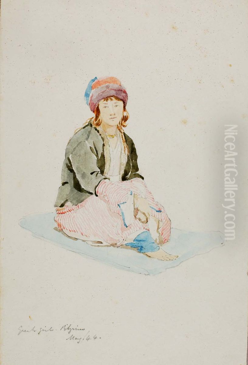 Greek Girl (Pilgrim) Oil Painting by Miner Kilbourne Kellogg