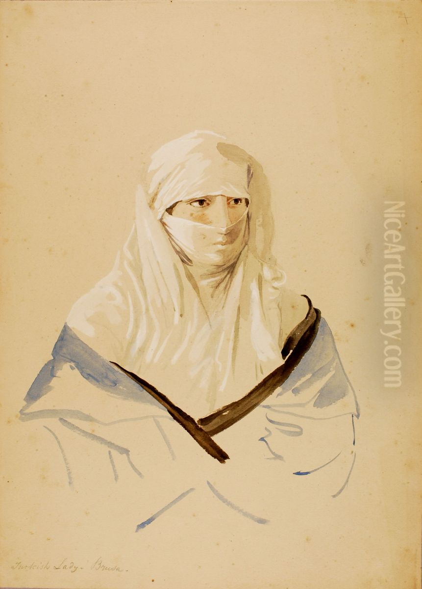 Turkish Lady of Brusa Oil Painting by Miner Kilbourne Kellogg