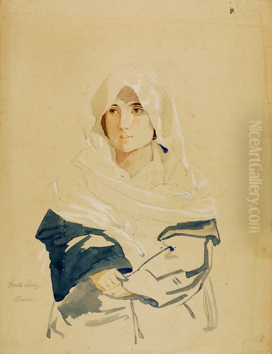 Greek Lady, Brusa Oil Painting by Miner Kilbourne Kellogg