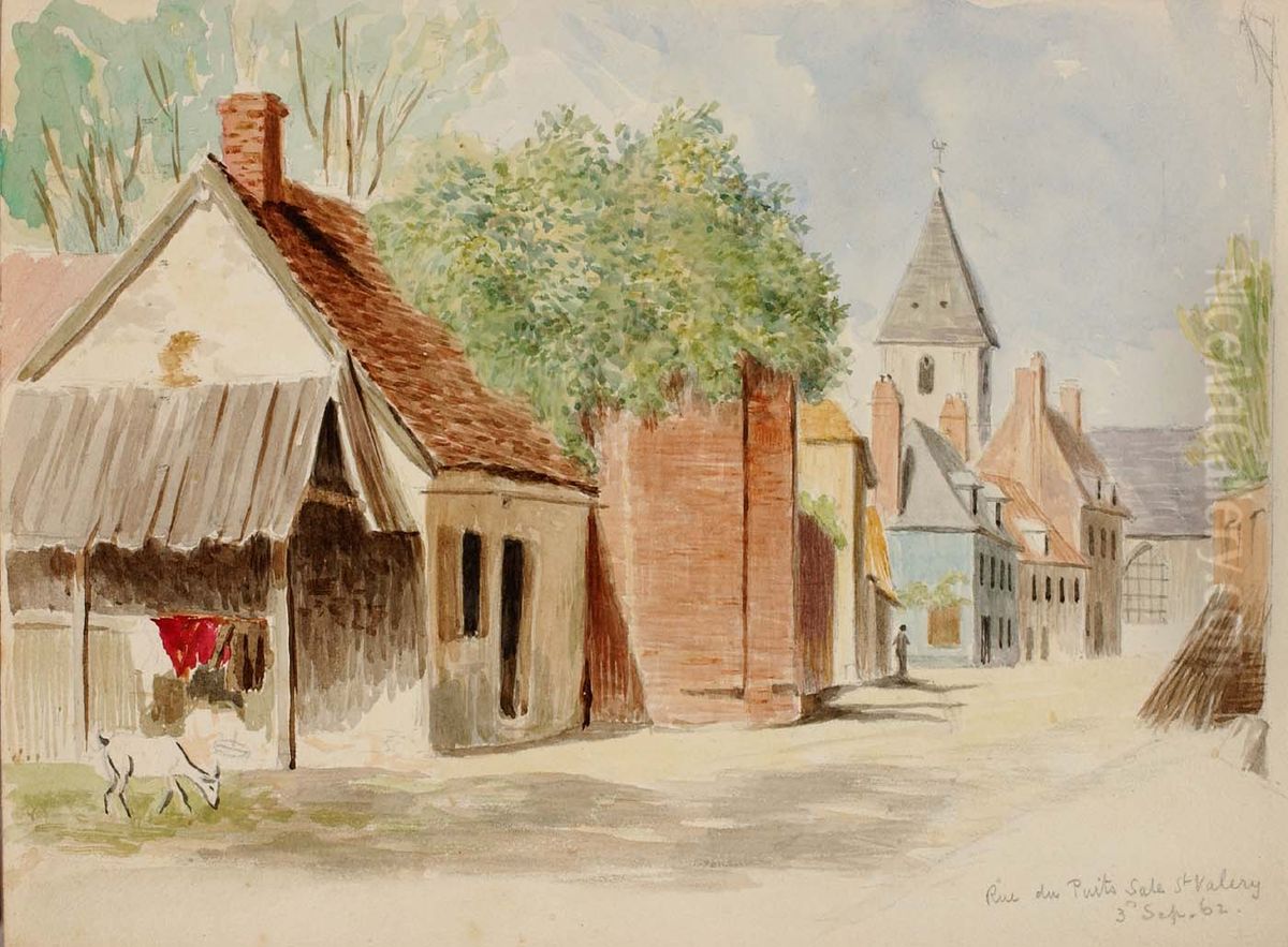 Rue du Puits Sale, St. Valery Oil Painting by Miner Kilbourne Kellogg