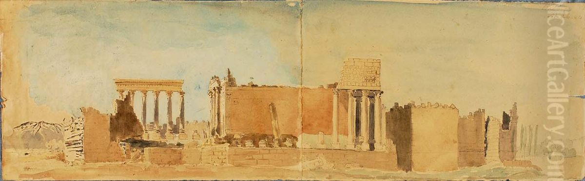 Ruins of Balbeck Oil Painting by Miner Kilbourne Kellogg
