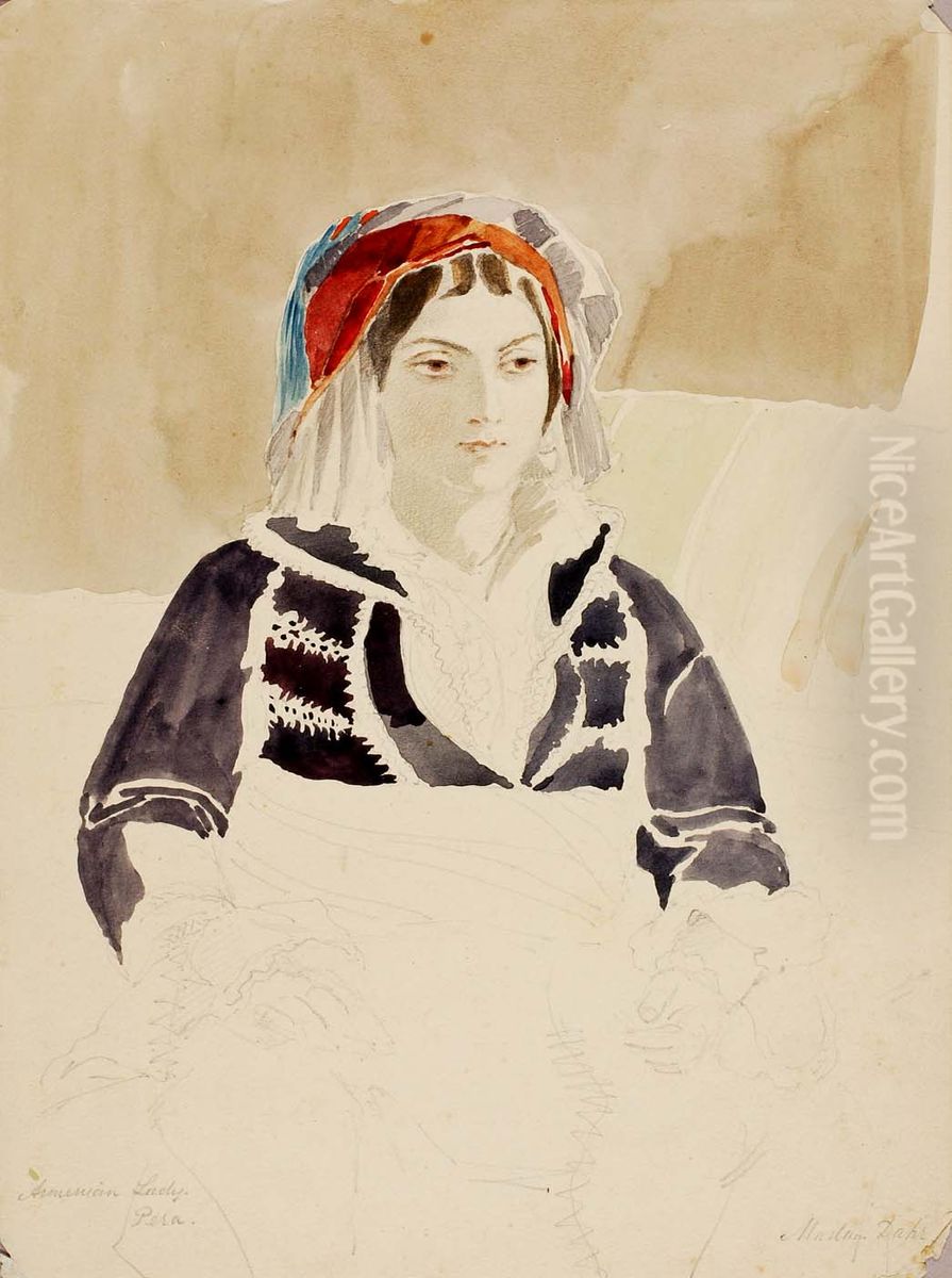 Armenian Lady, Pera Oil Painting by Miner Kilbourne Kellogg