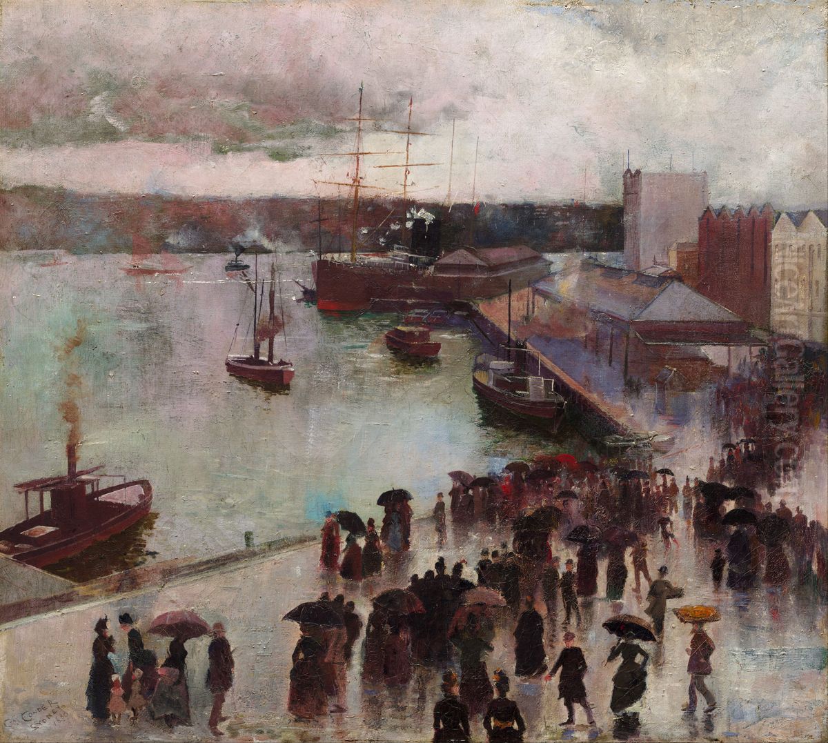 Departure of the Orient - Circular Quay Oil Painting by Charles Conder