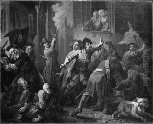 Jacob von Thyboe, V. akt, 11. scene Oil Painting by Christian August Lorentzen