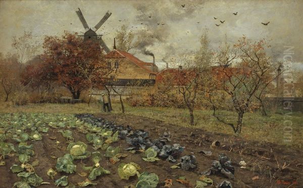 View of Amerikavej in Copenhagen Oil Painting by Frits Thaulow