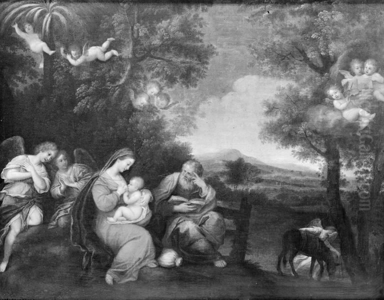 Hvilen pa flugten til Egypten Oil Painting by Francesco Albani