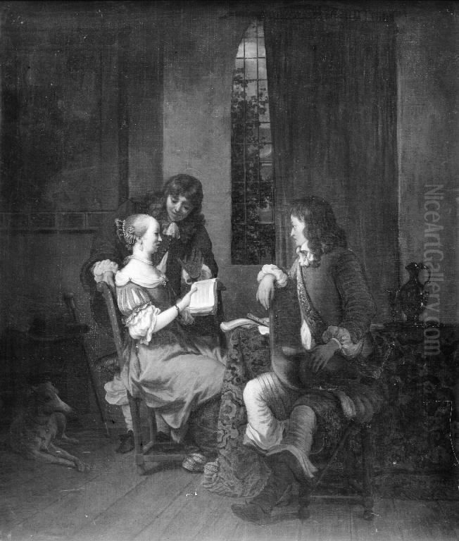 Music Lesson Oil Painting by Gerbrand Van Den Eeckhout