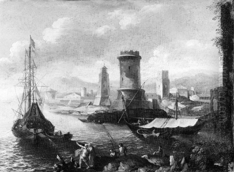 En sohavn Oil Painting by Salvator Rosa