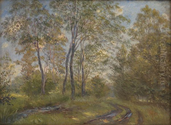 A River near Meilgard Manor, Jutland Oil Painting by Theodor Philipsen