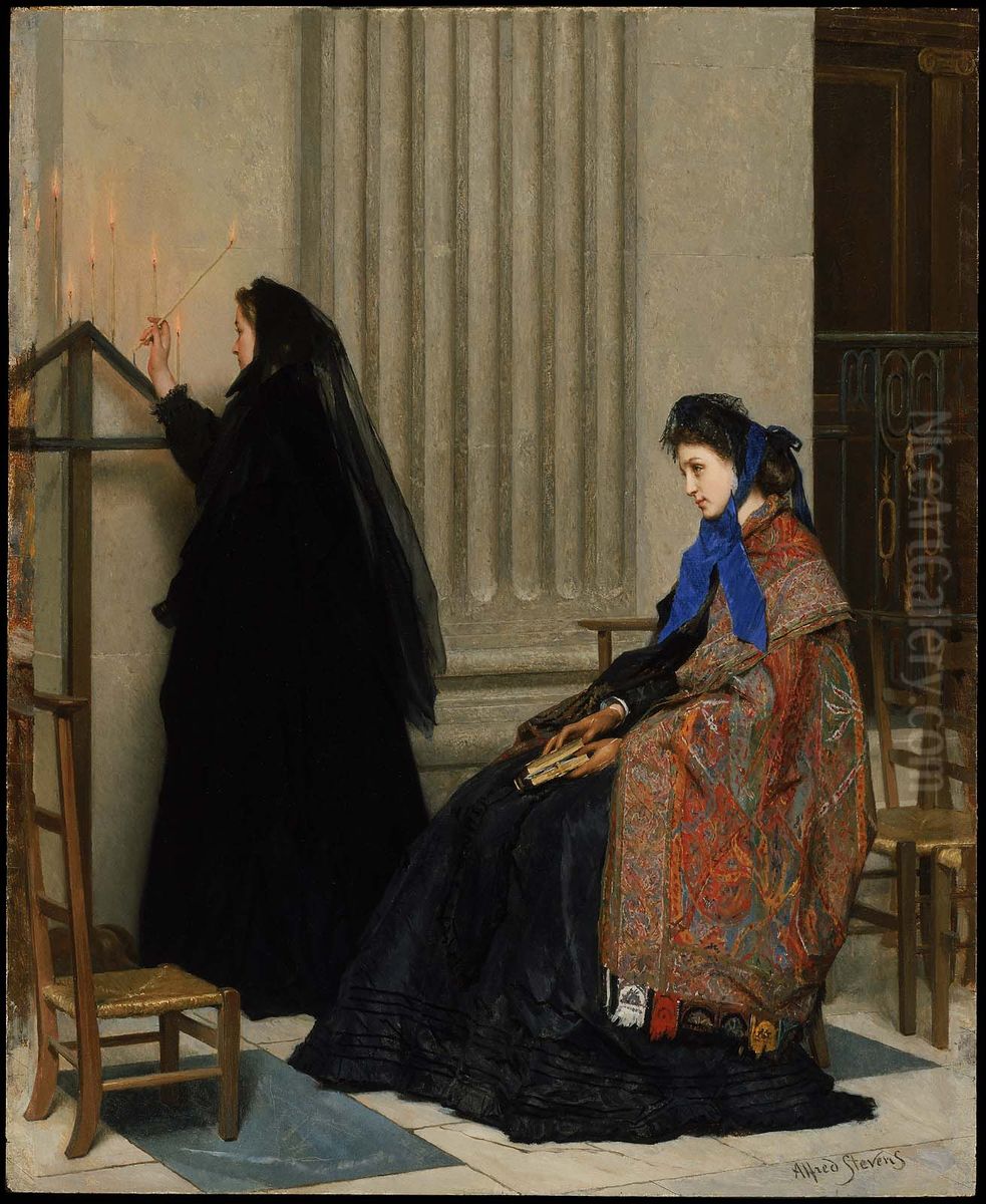 In Memoriam Oil Painting by Alfred Stevens