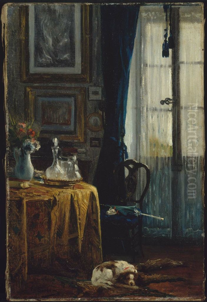 Sitting Room Oil Painting by Antoine Vollon