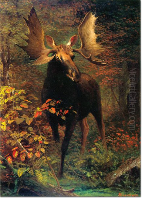 In the Forest Oil Painting by Albert Bierstadt
