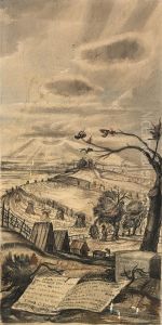 Iowa Landscape (mural study, right panel of triptych for Monticello, Iowa Post Office)