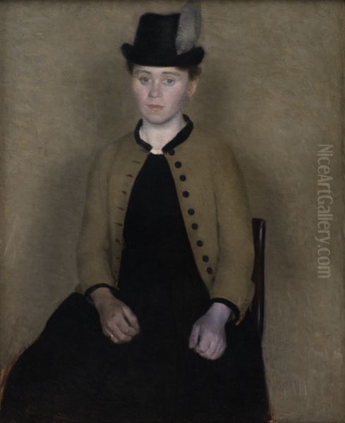 Ida Ilsted, senere kunstnerens hustru Oil Painting by Vilhelm Hammershoi