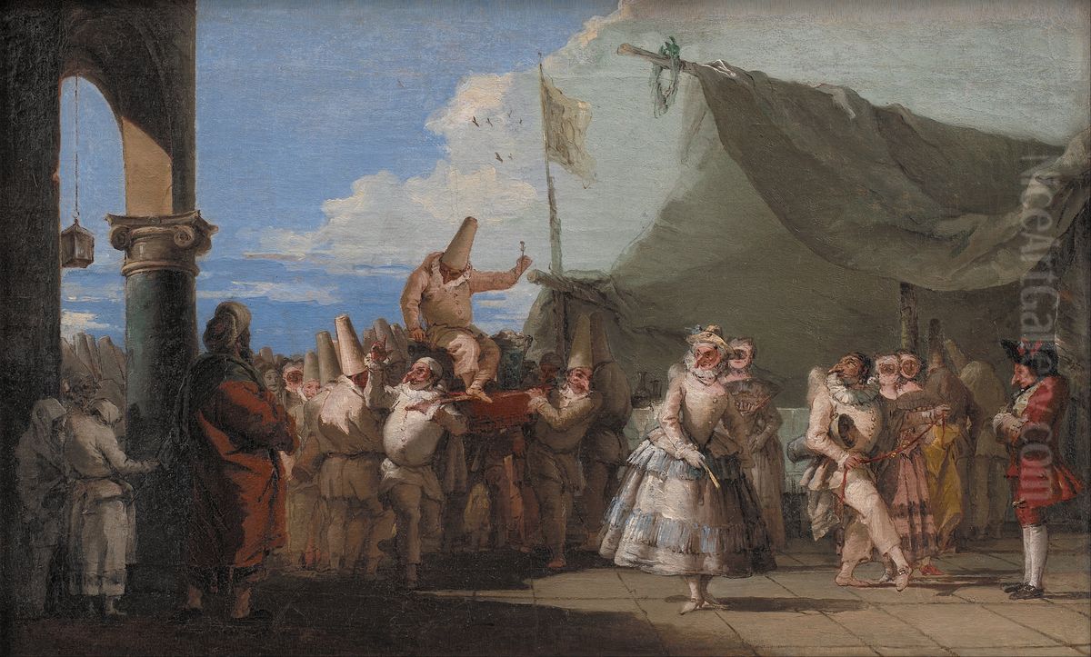 The Triumph of Pulcinella Oil Painting by Giovanni Domenico Tiepolo