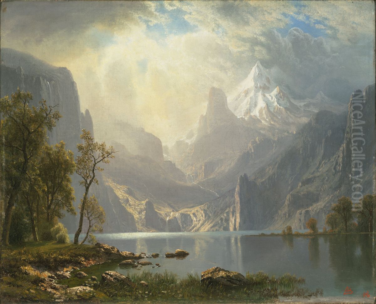 In the Sierras Oil Painting by Albert Bierstadt