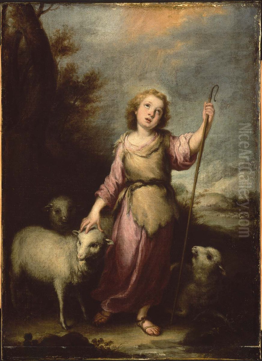 The Young Christ as the Good Shepherd Oil Painting by Bartolome Esteban Murillo