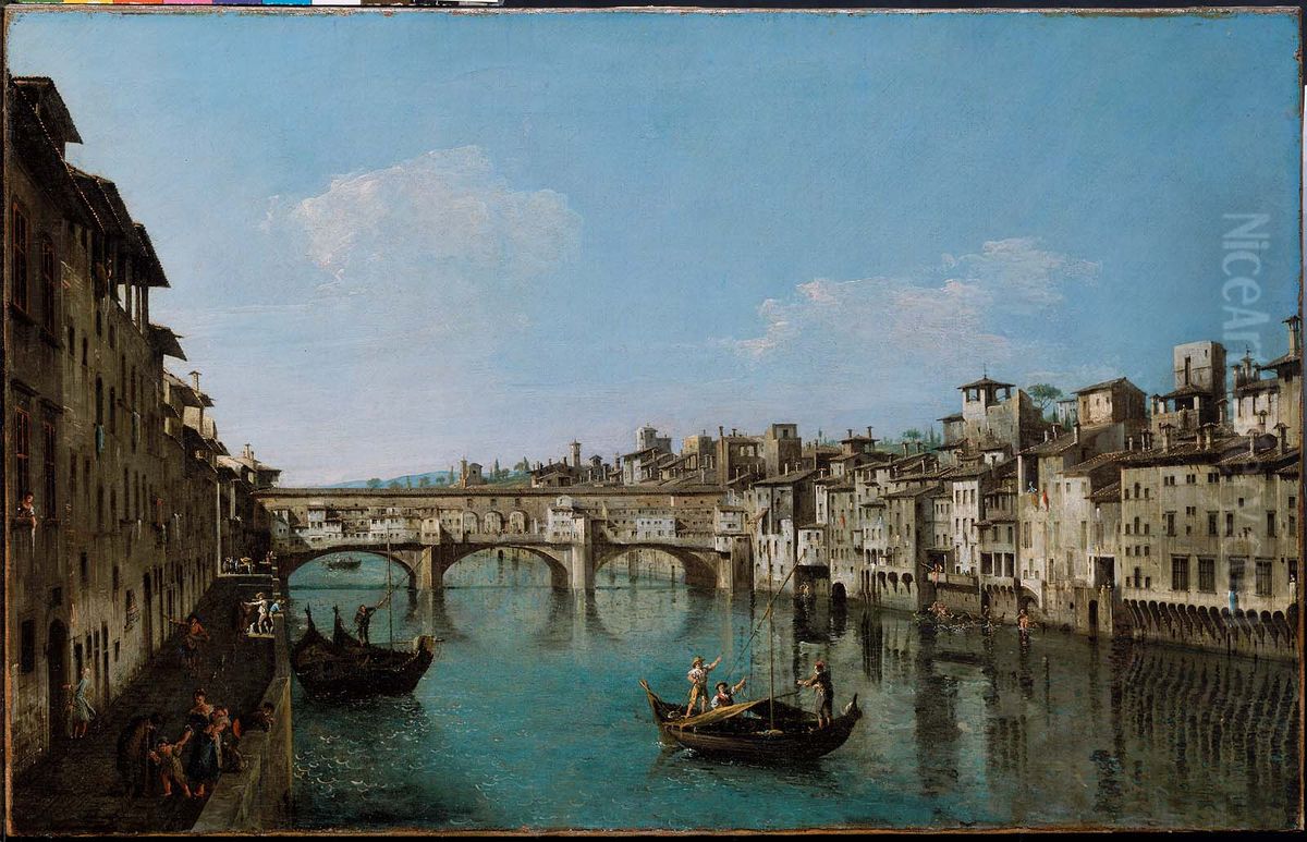 The Ponte Vecchio, Florence Oil Painting by Bernardo Bellotto