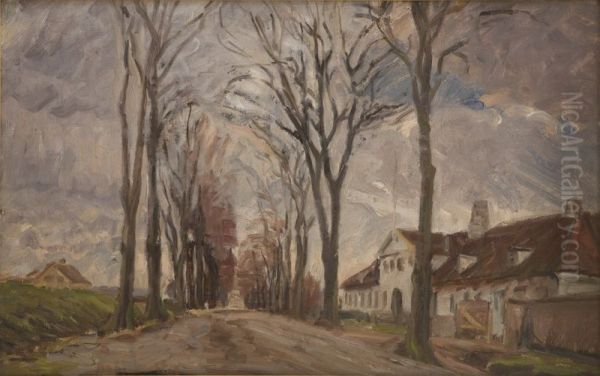 Lyngbyvejen ved Vintappergarden Oil Painting by Albert Gottschalk