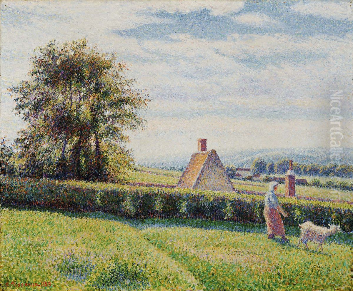 Spring Pasture Oil Painting by Camille Pissarro