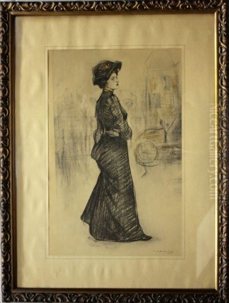 Dama Oil Painting by Ramon Casas