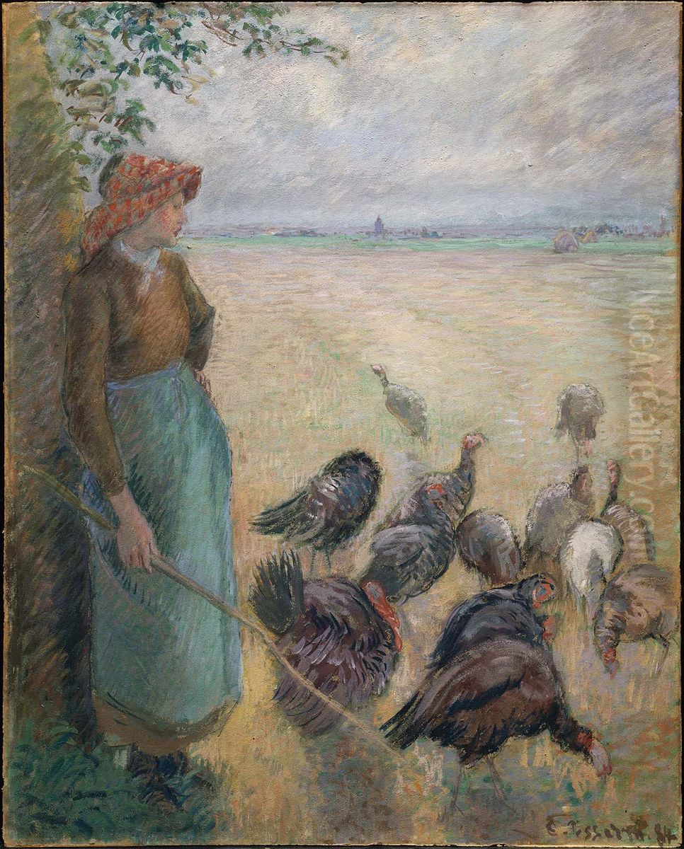 Turkey Girl Oil Painting by Camille Pissarro
