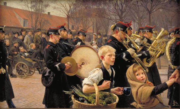 Vagtparade Oil Painting by Erik Henningsen