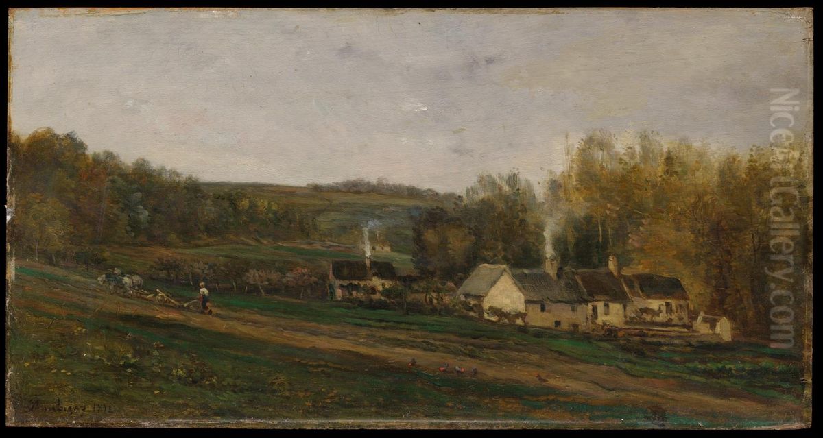 House of Mere Bazot, Valmandois Oil Painting by Charles-Francois Daubigny