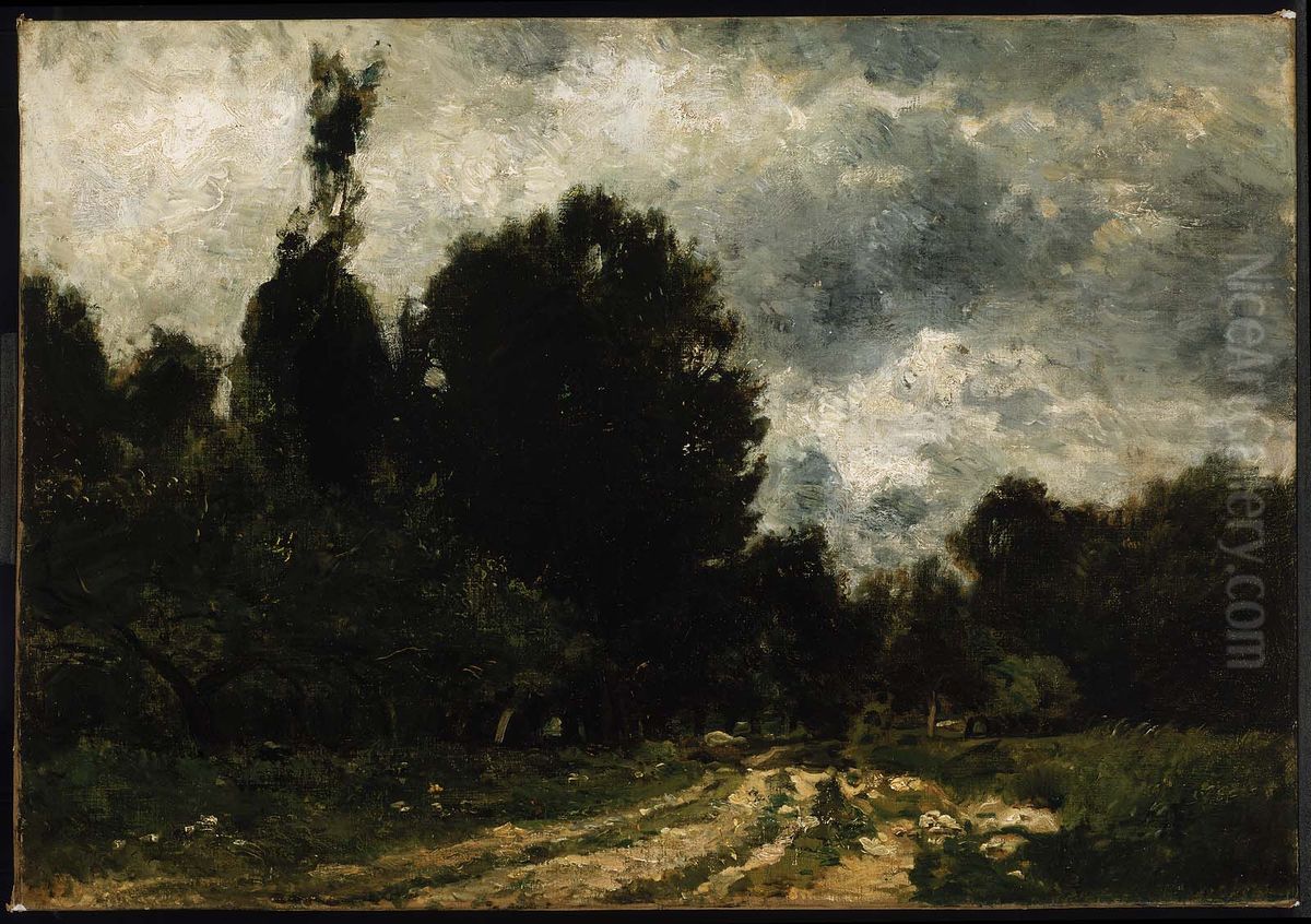 Road through the Forest Oil Painting by Charles-Francois Daubigny