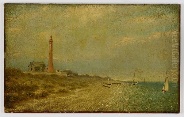 Fire Island Lighthouse Oil Painting by Miner Kilbourne Kellogg