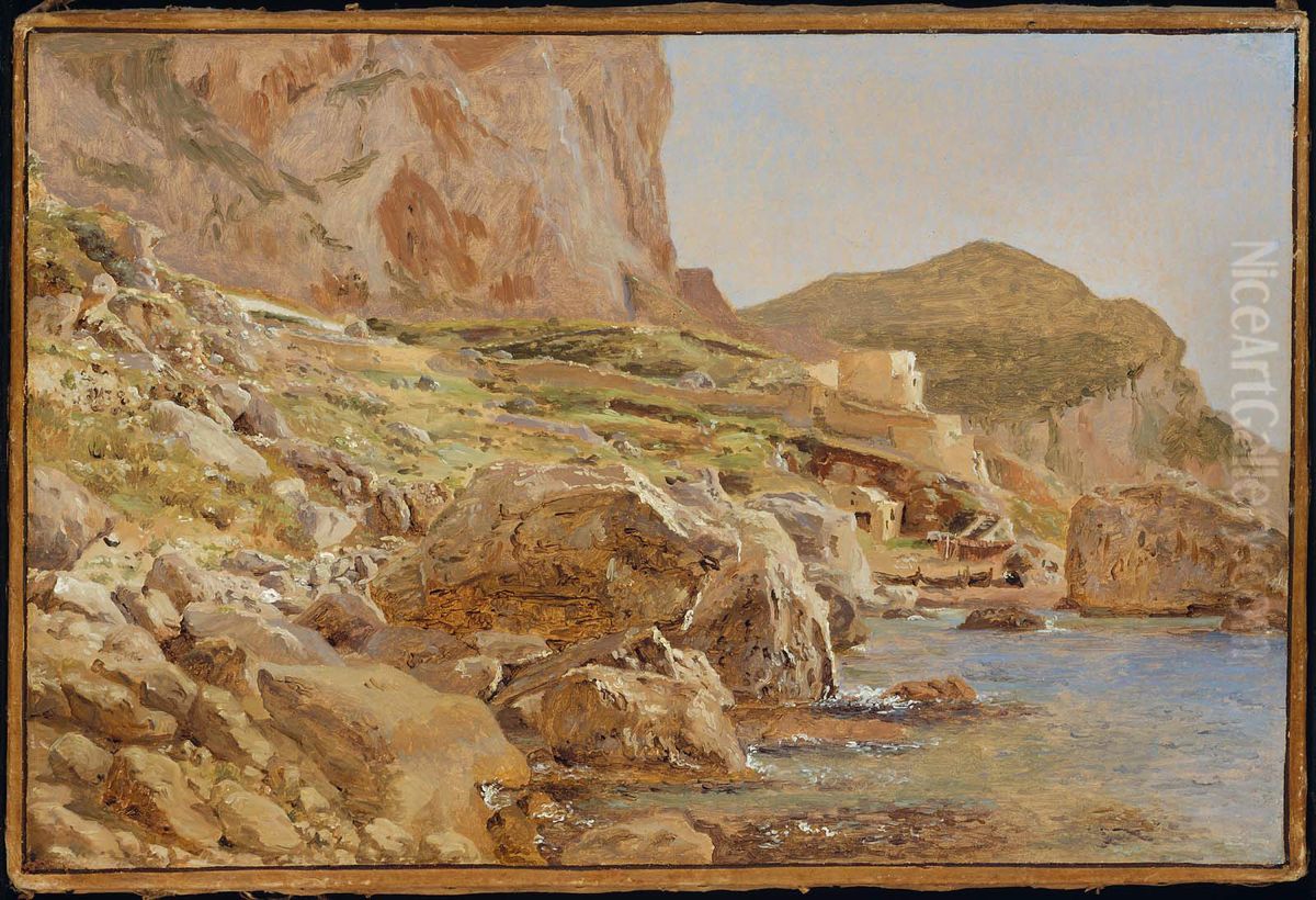 Marina Piccola, Capri Oil Painting by Christen Kobke Marina Piccola, Capri Oil Painting by Christen Kobke