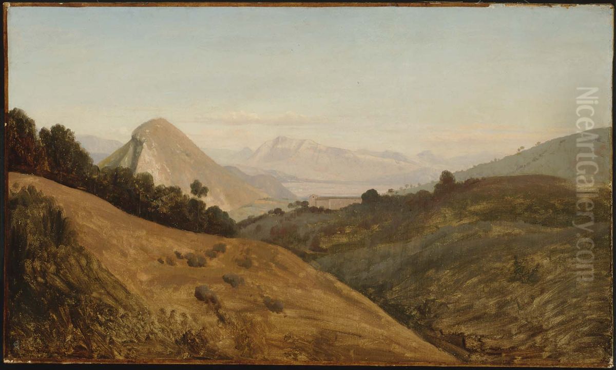 Italian Hills Oil Painting by Theodore Caruelle d'Aligny