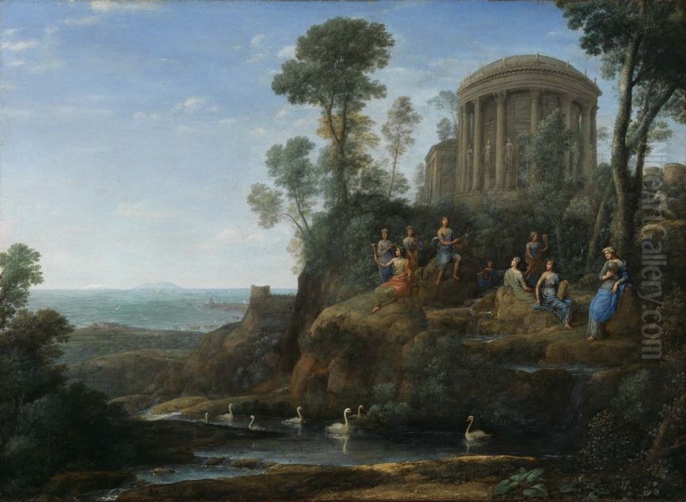Apollo and the Muses on Mount Helion (Parnassus) Oil Painting by Claude Lorrain (Claude Gellee)
