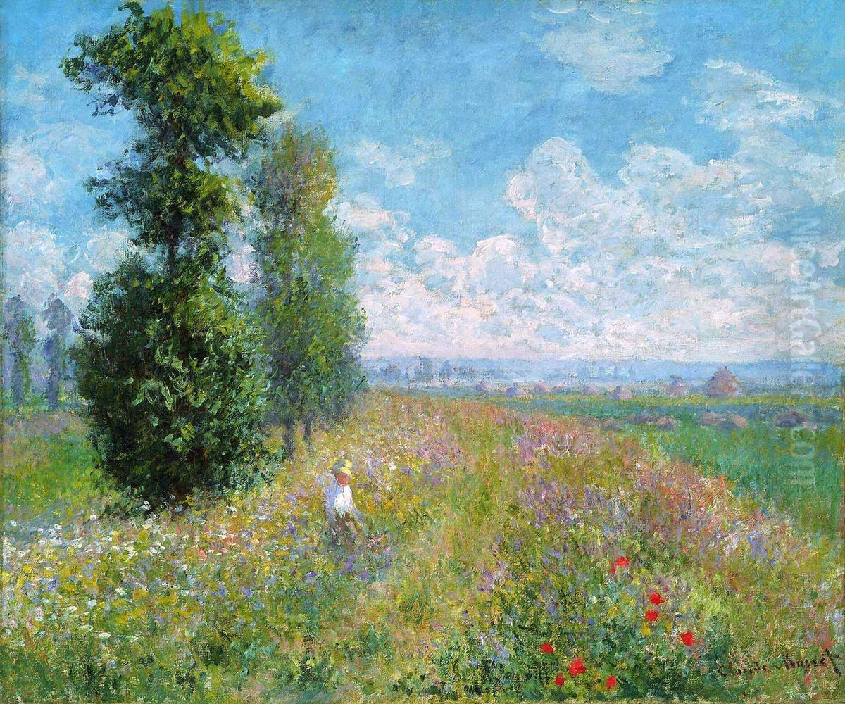 Meadow with Poplars Oil Painting by Claude Oscar Monet