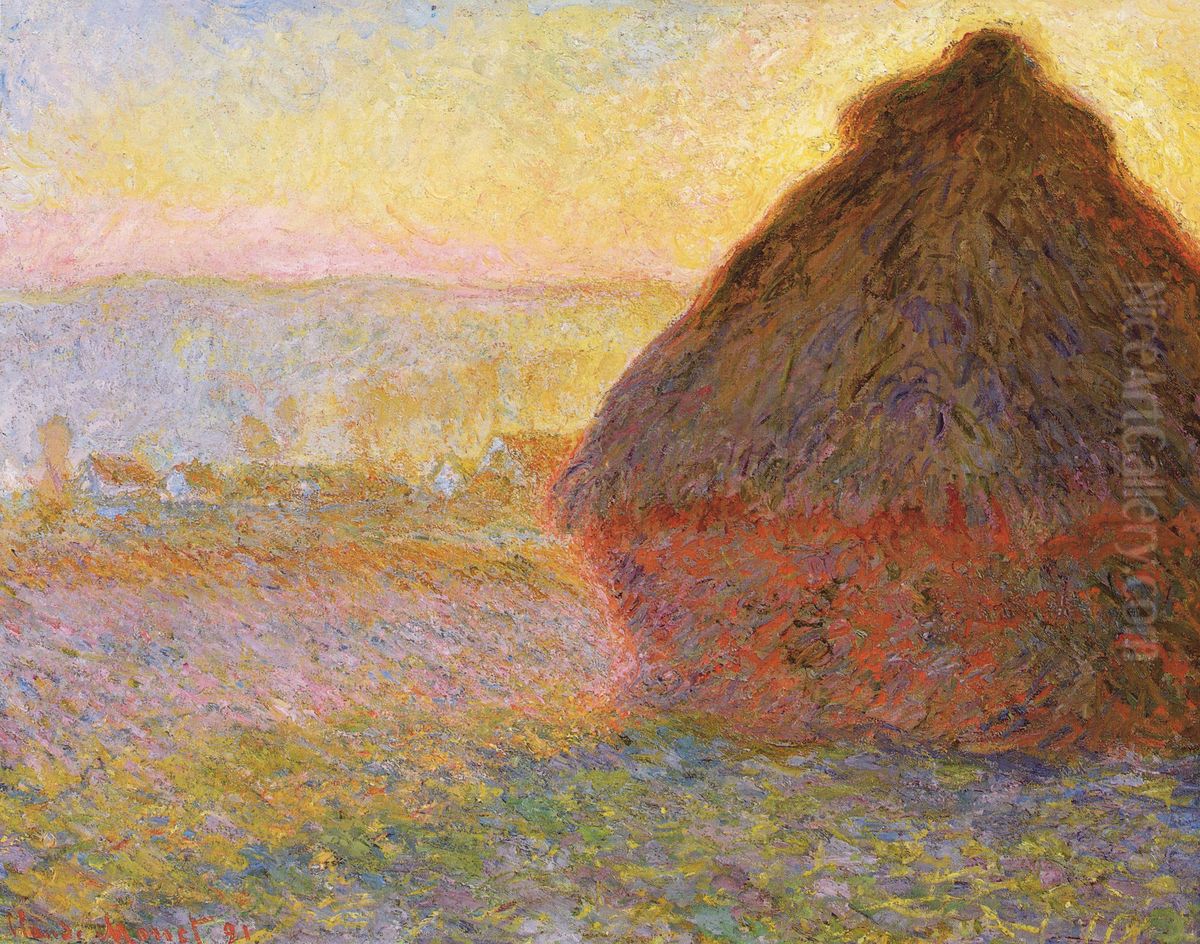 Grainstack (Sunset) Oil Painting by Claude Oscar Monet