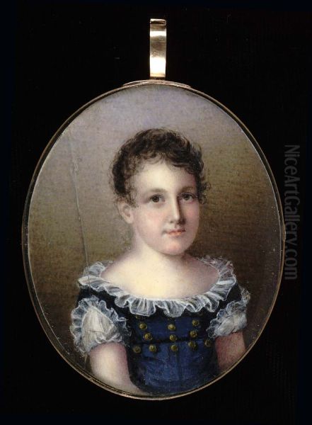 Portrait of a Young Girl Oil Painting by Mary Jane Simes