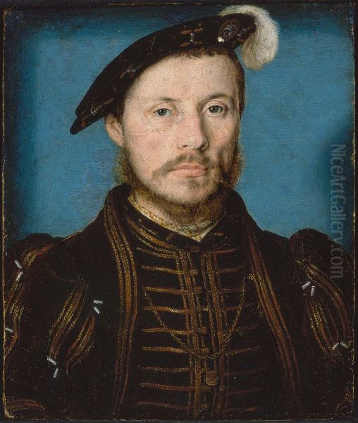 Portrait of a Man, identified as Anne de Montmorency (1493 - 1567) Oil Painting by Corneille De Lyon