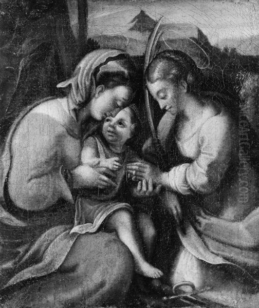 The Mystic Marriage of Saint Catherine Oil Painting by Antonio da Correggio