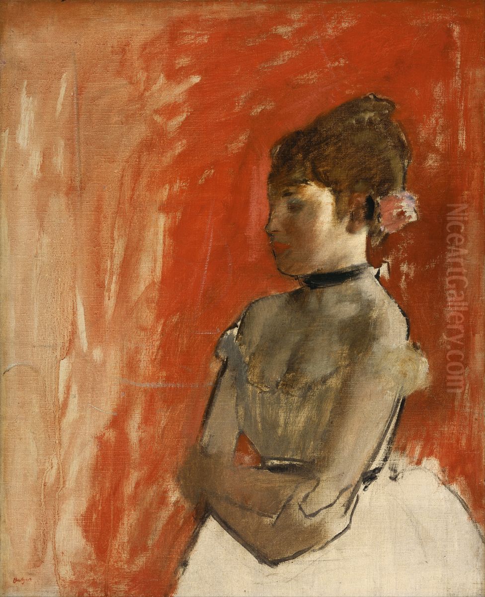 Ballet Dancer with Arms Crossed Oil Painting by Edgar Degas
