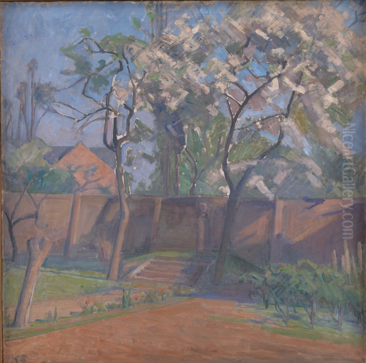 Forar i haven Oil Painting by Karl Schou