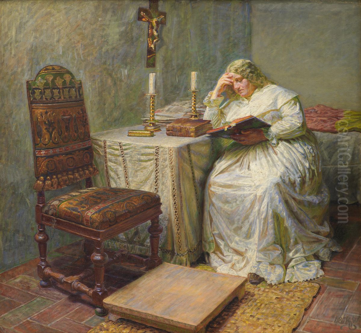 Leonora Christina in Blatarn Oil Painting by Kristian Zahrtmann