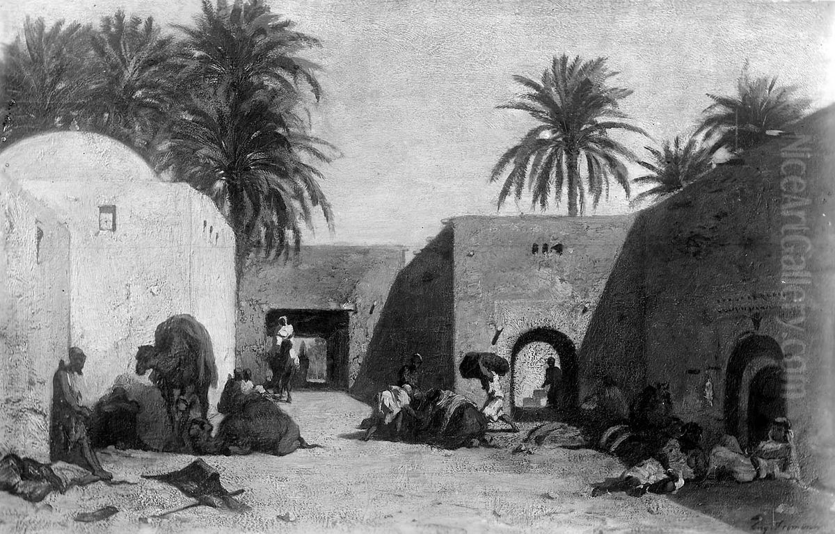 Khan in Algiers Oil Painting by Eugene Fromentin