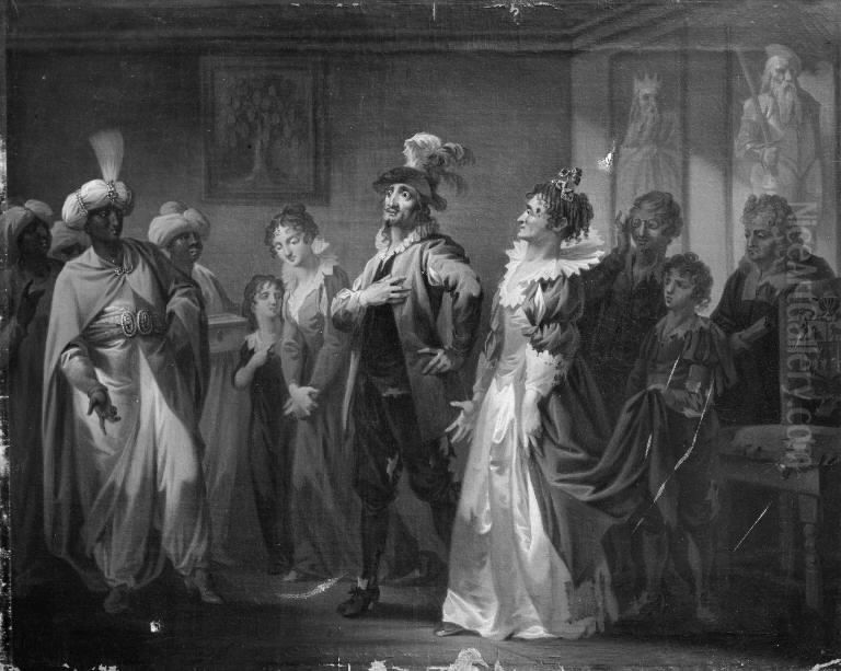 Don Ranudo de Colibrados, V. akt, 4. scene Oil Painting by Christian August Lorentzen